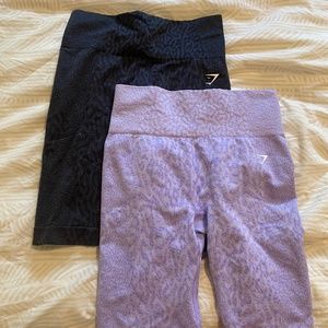 Gymshark Adapt Animal Seamless Cycling shorts in Soft Lilac and Black
